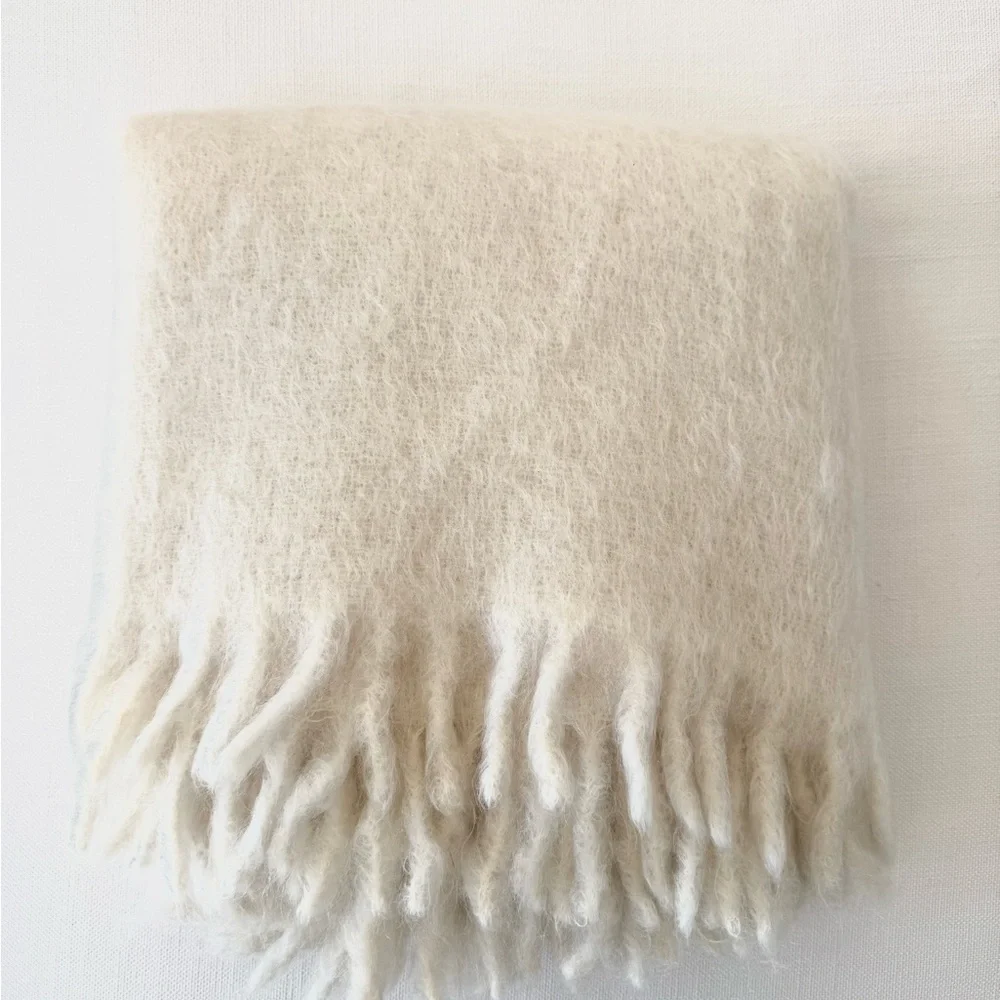 Restoration Hardware Cozy Cream Throw Blanket